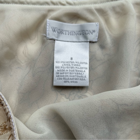 Vintage Worthington  Brown Floral Midi Skirt - Picture 3 of 5